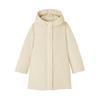 MUJI Down Size L Women's Water-Repellent Mid-Length Coat, BD10UA5A, Ivory,