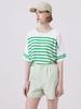AYIHOLIC CASHMERE Marine Stripe Round Neck Pullover