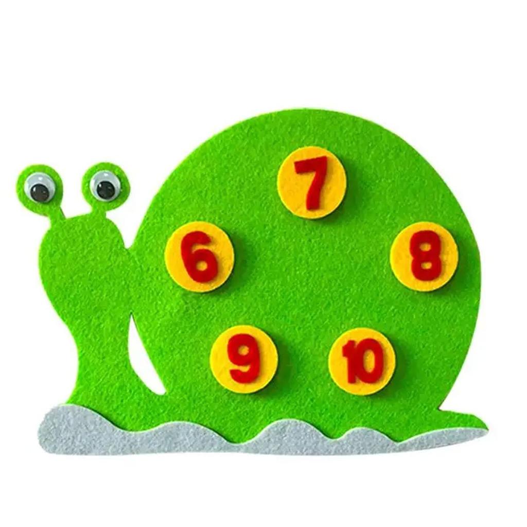 1-10 Digital Snail Cartoon Felt School Mathematics Teaching Aids Color Number Cognitive Felt Free Assemble Teaching Tools  ZSY