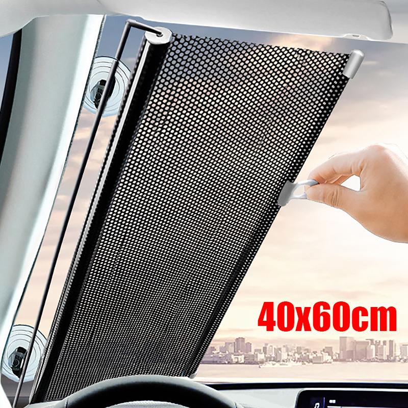 Car Windshield Stretch Suction Cup Sunshade Cover UV Protection Sun Visor Car Front Rear Side Windshield Heat Insulation Curtain