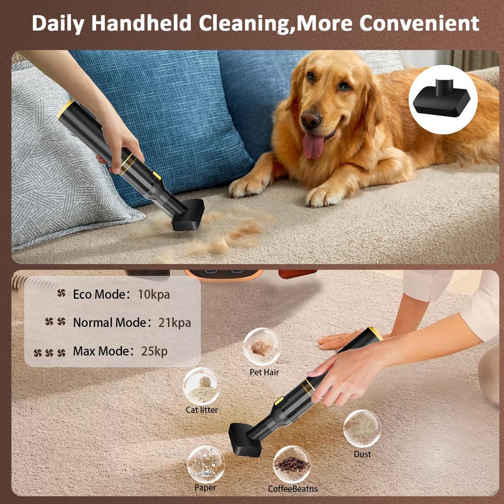 Portable Car Vacuum 4-in-1, 25000 Pa, 3 Suction Modes, Handheld for Car, Desk, Keyboard, Sofa