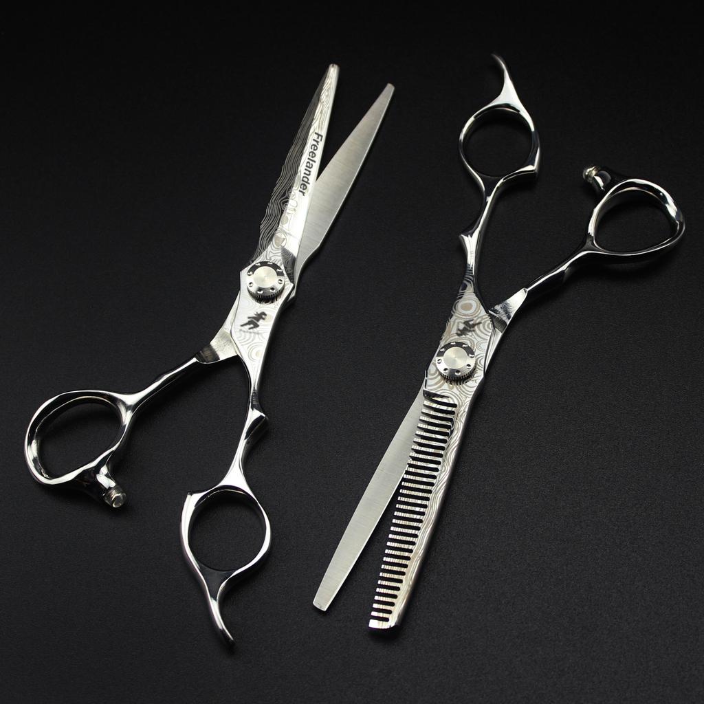 6.5.6.0 inch LH02 pattern double-sided sword hair scissors, hair scissors flat cutting teeth scissors H