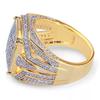 Xiaomi Huitan Trendy Two-tone Bright Cubic Zirconia Ring for Women or Men Gorgeous Party Accessories Jewelry for Unisex Delicate Gift