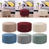 Ottoman Covers Round Footrest Footstool Stretch Fabric Storage Covers, High Spandex