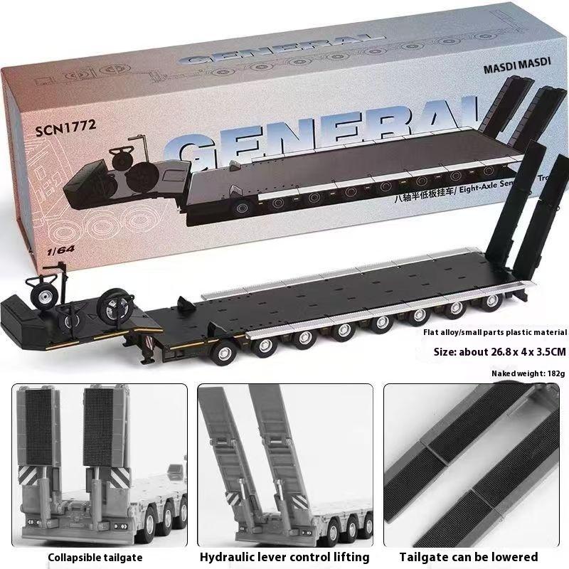 In Stock Mesdi 1:64 Scania R650 Civilian Trailer Transport Vehicle Alloy Small Model Miniature Diecast Scania Custom Toy Gif