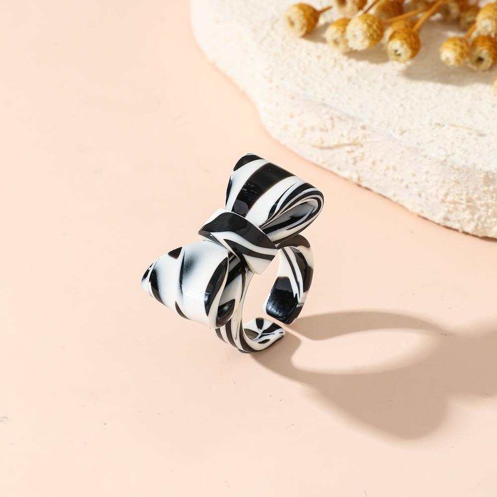 Y2K Polka Dot Bow Ring Cute Opening Ring Exquisite Bowknot Ring Jewelry Style 3
