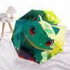 Piplup and Bulbasaur  pattern, automatic folding umbrella, portable and foldable design, 8 ribs, a Christmas or birthday gift.