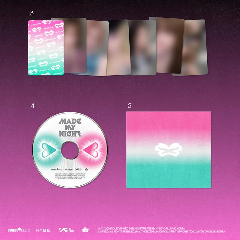 [VOORBESTELLING] LE SSERAFIM – 2e Single Album Made My Night Glow Clicker Sleutelhanger (Roze ver.)