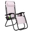 Garden Chair - SPRINGOS® - Reclining Chair - Pink - Foldable - With Side Table