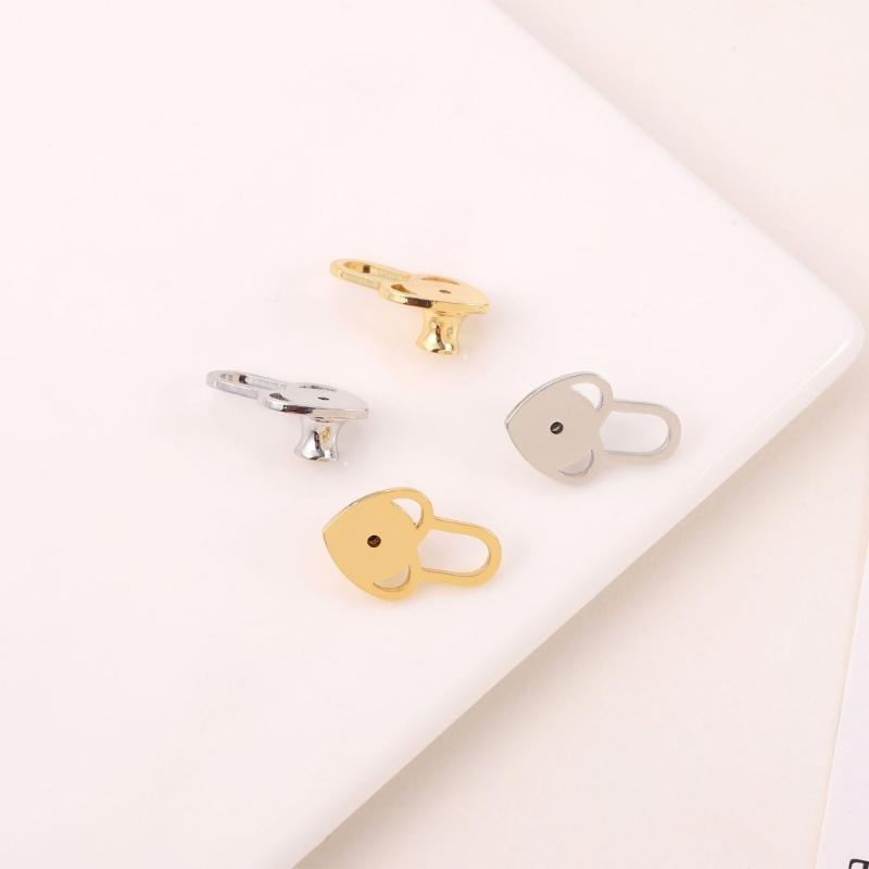 Heart Earring Lifter Backs 4 Piece Set, Decorative Support Back for Droopy Post Earrings, 1.6Cm, Daily Outfit Wear