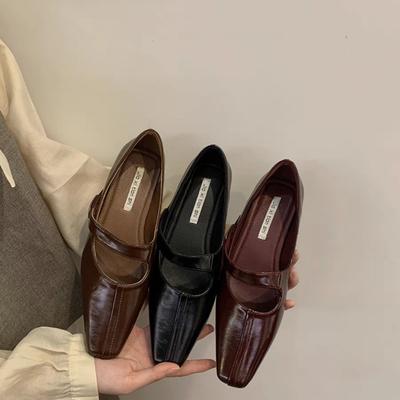 French Retro Temperament Light Mouth Single Shoes Female Fairy High Sense Low Heel Mary Jane Small Leather Shoes