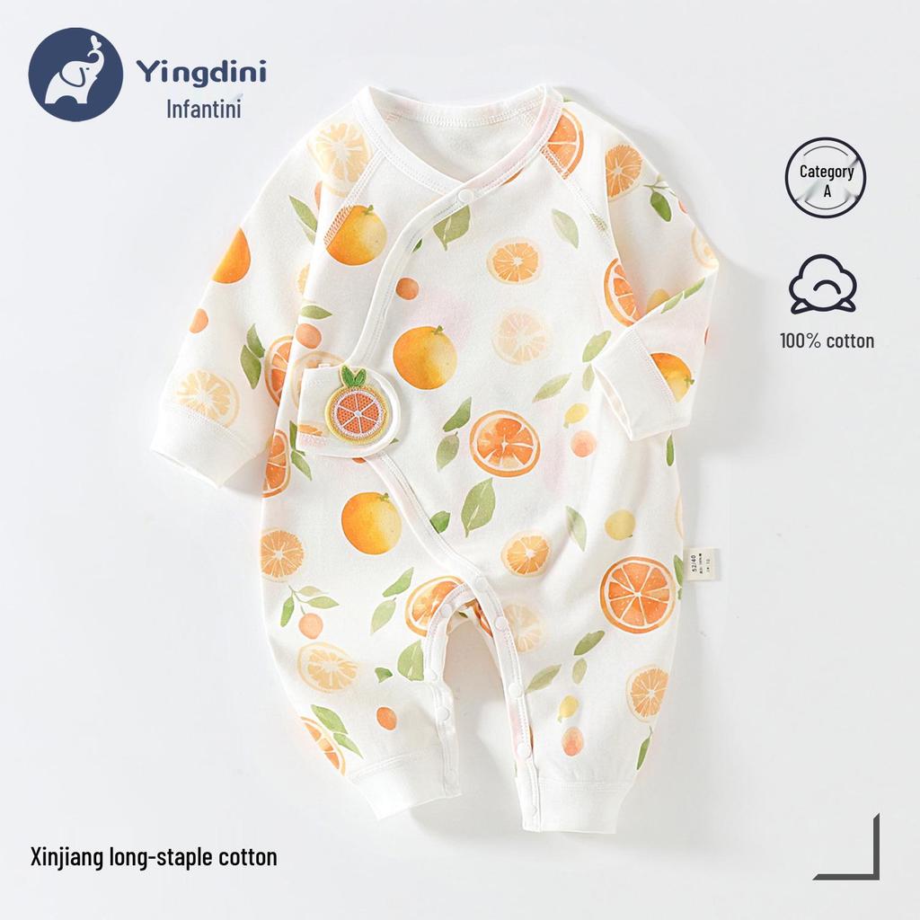 Neugeborenen Strampler aus reiner Baumwolle mit Schmetterlingsmotiv - Atmungsaktiver doppellagiger Anzug für Herbst und Frühling