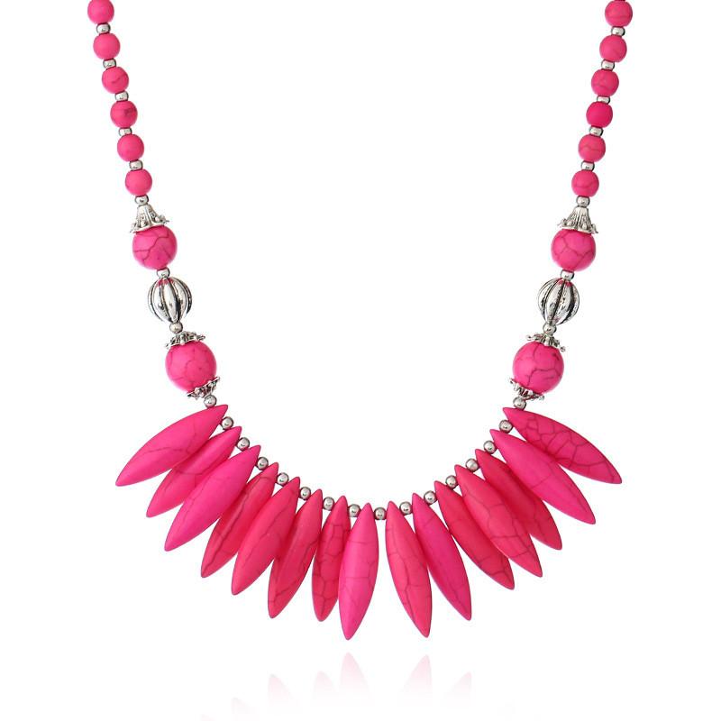 Bohemian Necklace Turquoise With Long Teeth And Pendant For Daily Wear