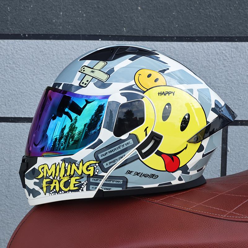 103-ORZ-Motorcycle Helmet, Men's and Women's Open Face Helmet, Dual Mirror, Summer Full Face Helmet, Four Seasons