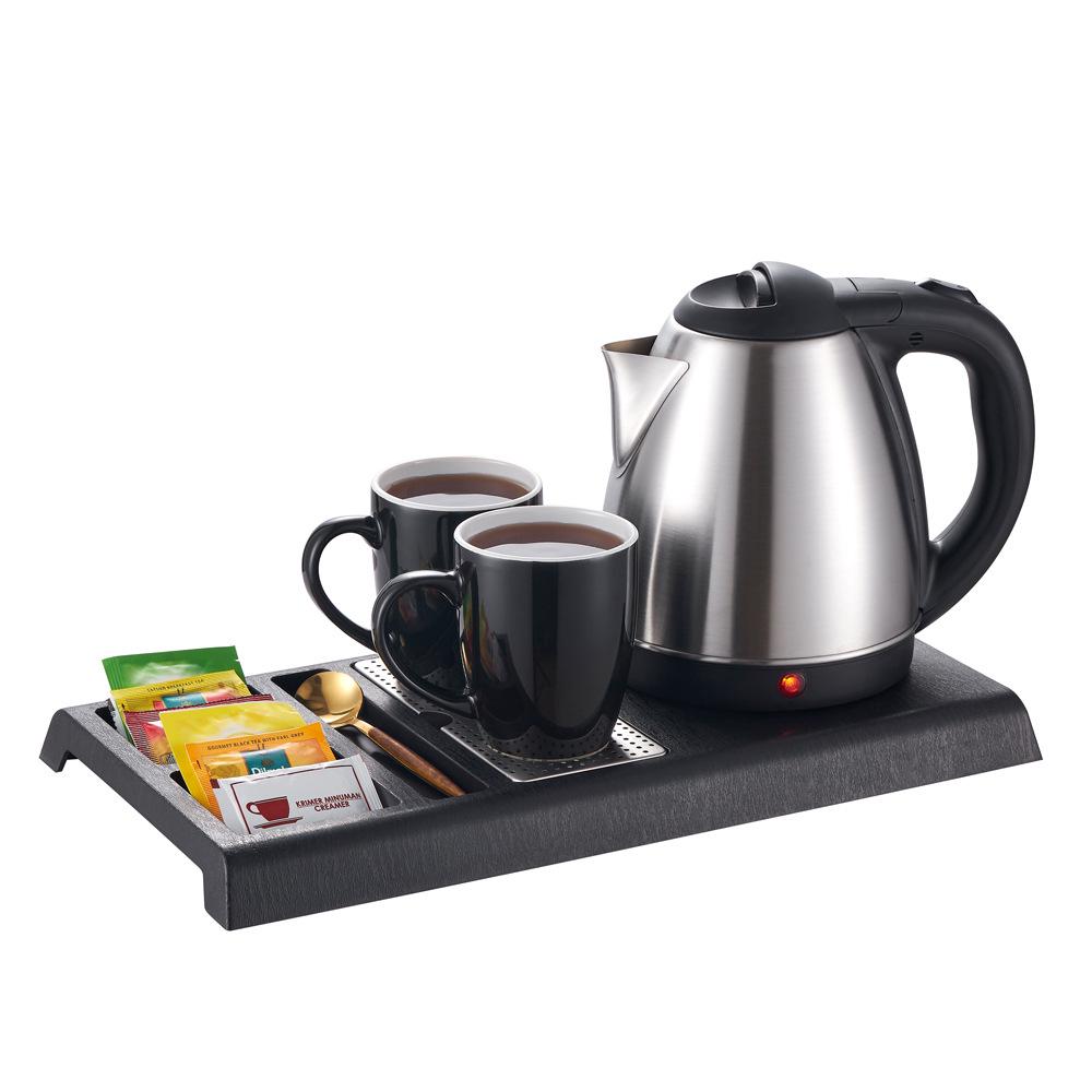 Stainless Steel Electric Kettle Set with Tray and Custom Logo
