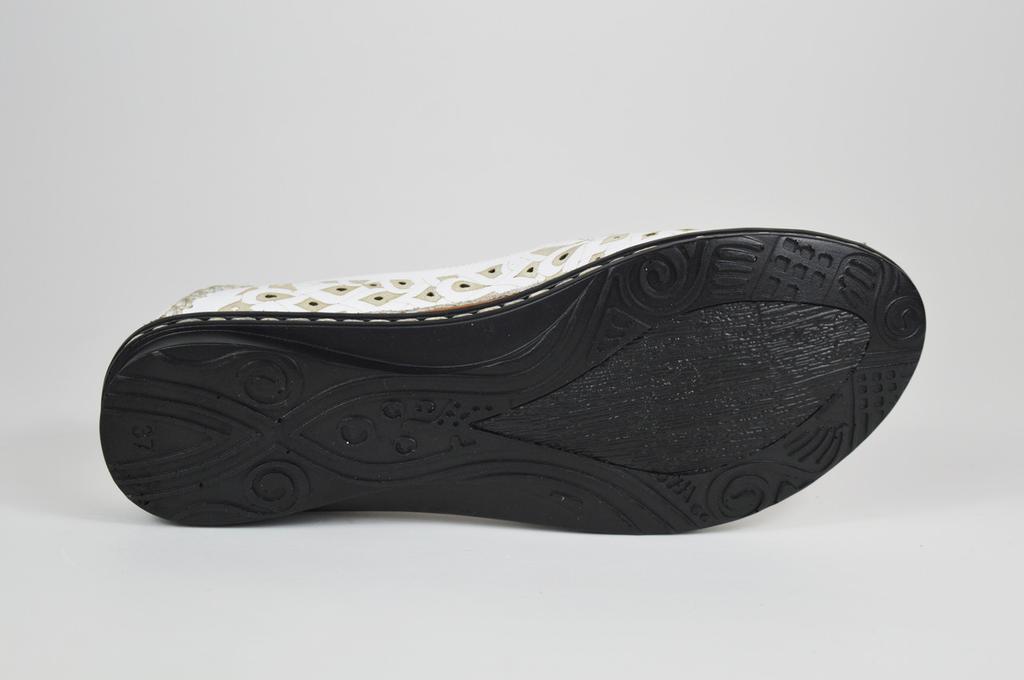 Ballerinas Evromoda 1459 Weißes Leder