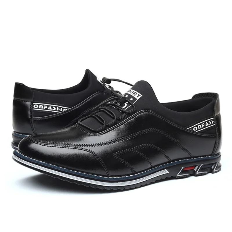 

Мужские туфли на каблуках с резным узором Falt Casual Shoes Man Leather Soft Bottom Boots Men Borgue Shoes Non-Slip Outdoor Light Chaussure Homme 38 чёрный