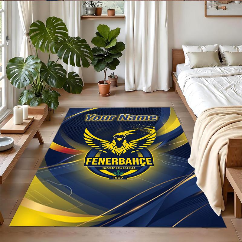 Crystal Velvet Rug Custom Name Text, Soft Non Slip Floor Mat Home DecorFenerbahçe FC