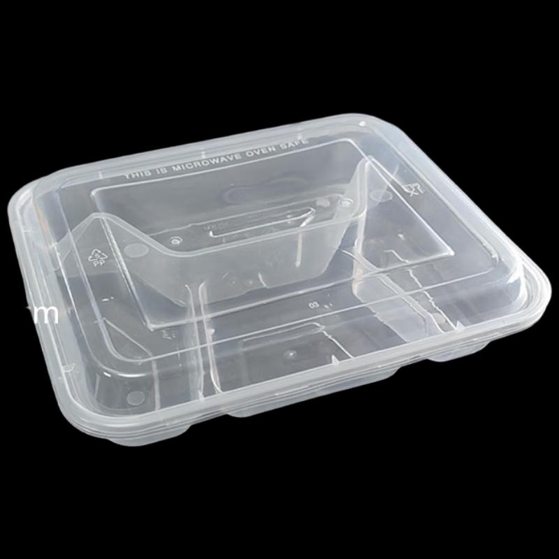 Kebadung Four-Compartment Square Plastic Meal Prep Containers