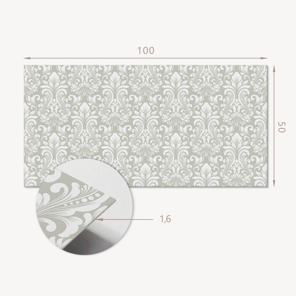 Self-adhesive Vinyl Decor with a Pattern for the Bedroom 100x50 Cm. Plant Pattern with Ornaments.