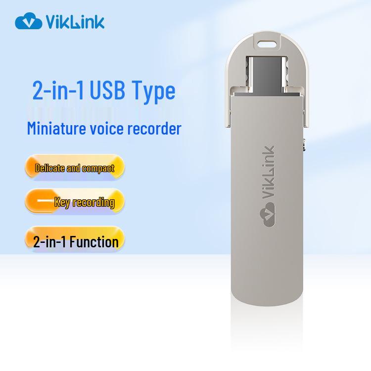 

USB-интегрированный диктофон: Высокая емкость, умный ИИ для встреч, занятий и юридического использования 64GB шампанского