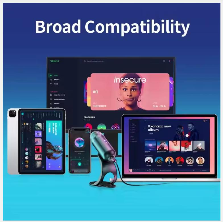 Professional Wired Condenser Conference Microphone Gooseneck Desktop High Voice Quality Mic Computer Gaming USB Microphone