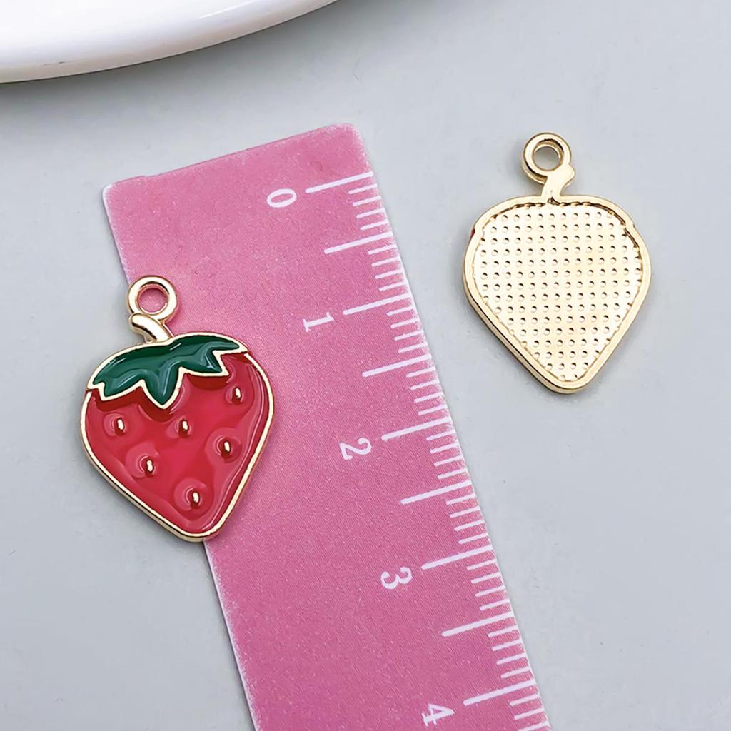 Red Cherry & Apple Fruit Pendant for DIY Jewelry: Bracelets, Earrings, Keychains