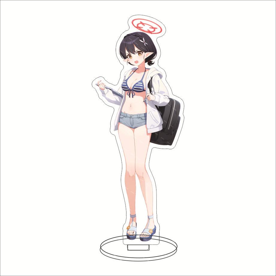 Anime Blue Archive Sunaōkami Shiroko Stand Model Cosplay 15cm Acrylic Game Figure Waraku Chis Cute Desk Decor Fans Collection