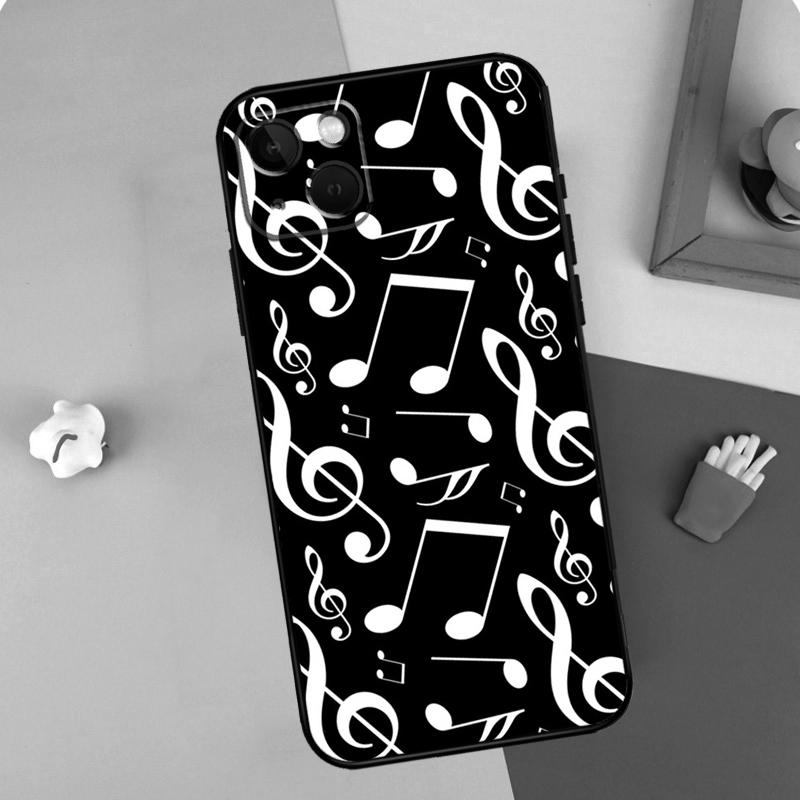 Treble Clef Music Note Phone Case For iPhone 15 Pro Max 11 12 13 14 16 Pro Max Mini XR 16e 15 16 Plus Cover Shell