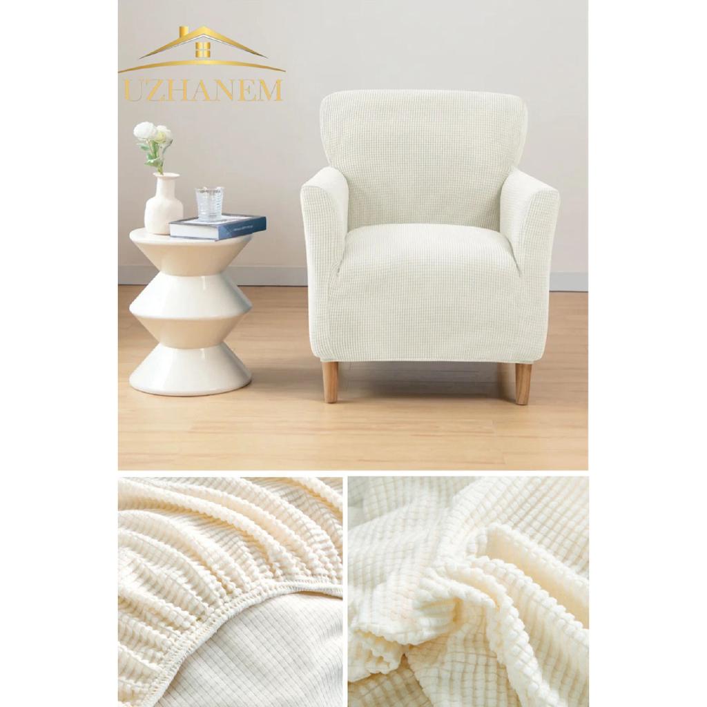 Lycra Stretch Elastic Flexible Washable Square Pattern Three-seater Sofa Cover Sofa Cover