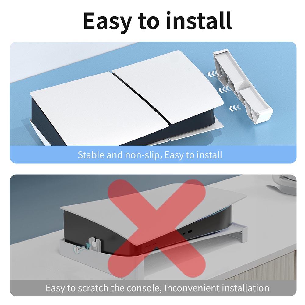 Horizontal Bracket Stand Anti-Slip Cooling Horizontal Base Console Base Stand for PS5 Slim Disc & Digital Game Console