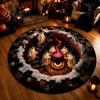 Ghost Pattern Carpet with Spooky Rug Halloween Staircase Area 3D Haunted Stair Round Theme Floor