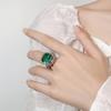 Jewelry Ring Millennium Rose Che Para Green Blue Square Light Luxury High Sense Opening Female