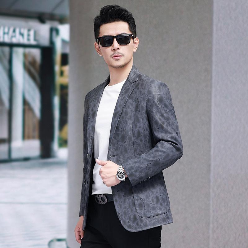 

Весенне-осенняя куртка из натуральной кожи, мужской первый слой, кожаный набивной костюм, повседневная мужская куртка для папы 195