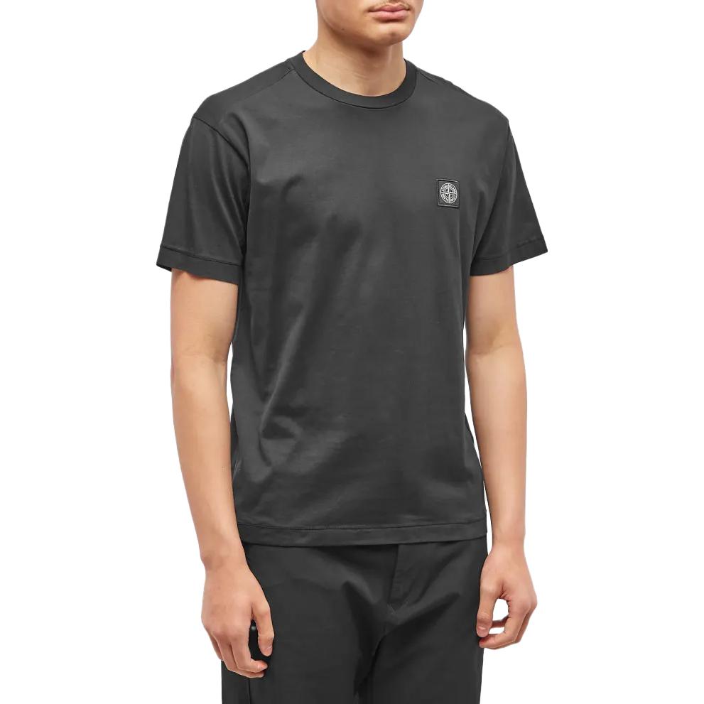 STONE ISLAND Gefärbtes Logo T-Shirt Schwarz Herren Oberteile 101524113-A0029
