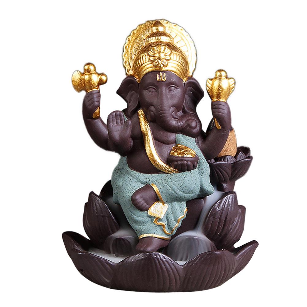 Trendshome Decor Lord Ganesha Indien Elefantengott Rückfluss-Räuchergefäß, Räuchergefäß, Geschenk