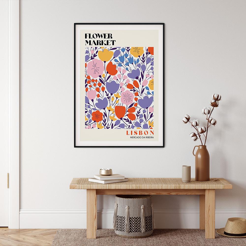 Abstract Colorful Flower Market Wall Art Canvas Painting Nordic Posters And Prints Wall Pictures For Living Room Home Decoration