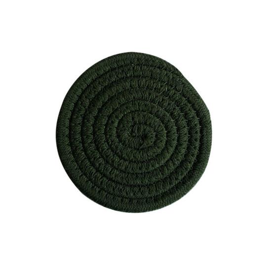 Cotton Rope Coaster Color Block Heat Insulation Mat for Table Thickened Potholder 11cm зелёный