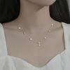 Summer 925 Silver Flower Necklace Sparkling Zircon Sweet and Simple Collar Chain Women's Party Jewelry Accessories