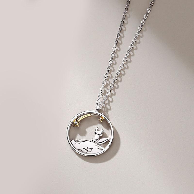 Couple Prince Little Fox Pendant Personality Necklace Valentine'S Day