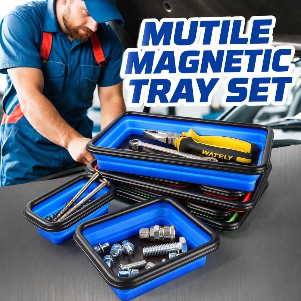 Square Shape Magnetic Parts Tray Rectangle Shape Magnetic Tool Organizer Car Repair