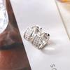 Light Luxury Diamond Row Earrings: Trendy Metal Studs for Men & Women, Popular European & American Rap Style Accessories