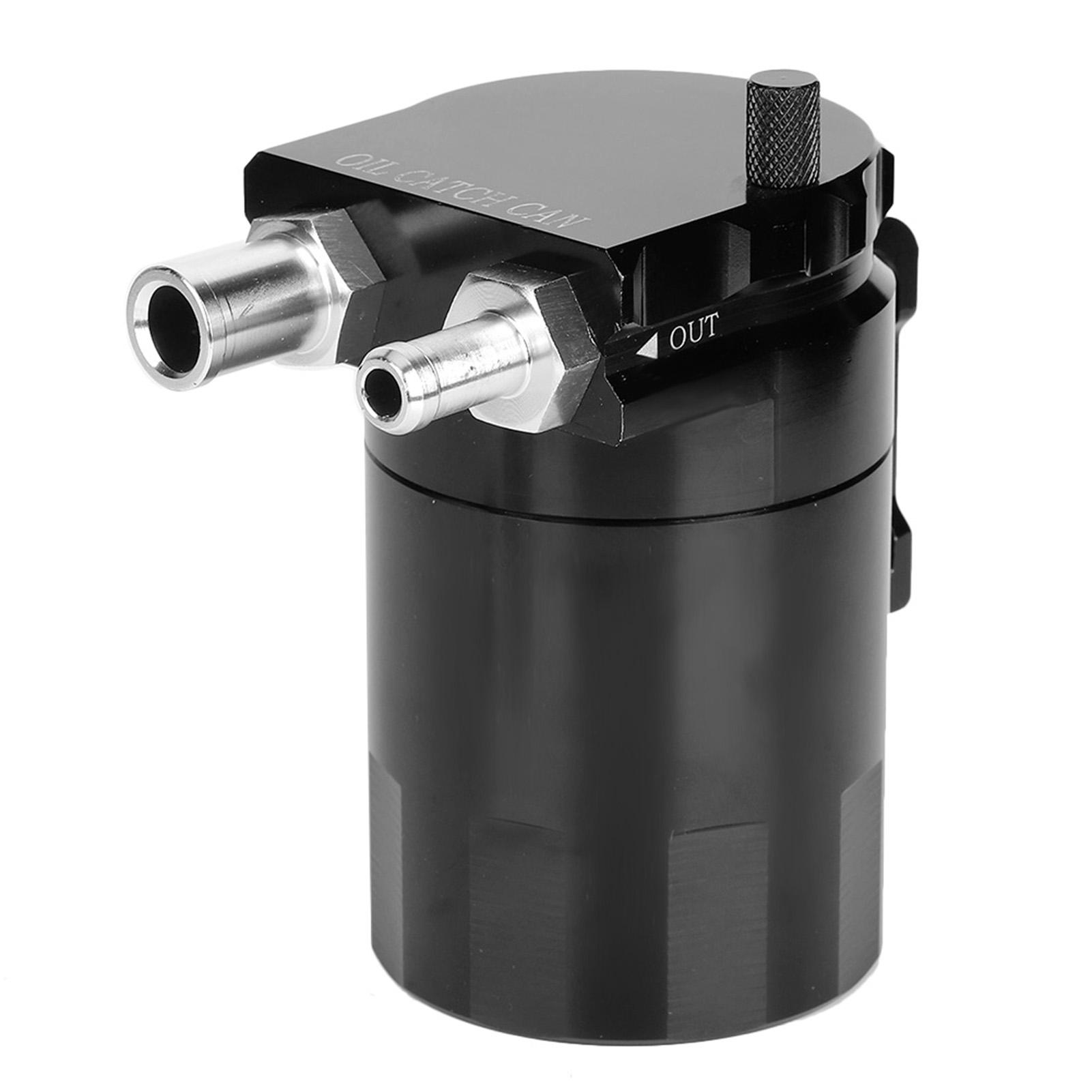 

Universal Oil Catch Can Kit 300ML Reservoir Tank Engine Black Polish Baffled Aluminum Alloy