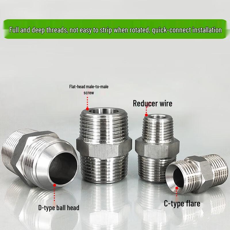304 Stainless Steel Straight Reducing Hex Adapter