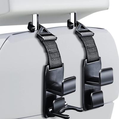 Car Seat Back Double Hook, Car Seat Headrest Hook, Universal Vehicle Car Storage Organizer Hooks For Handbag Purse Coat