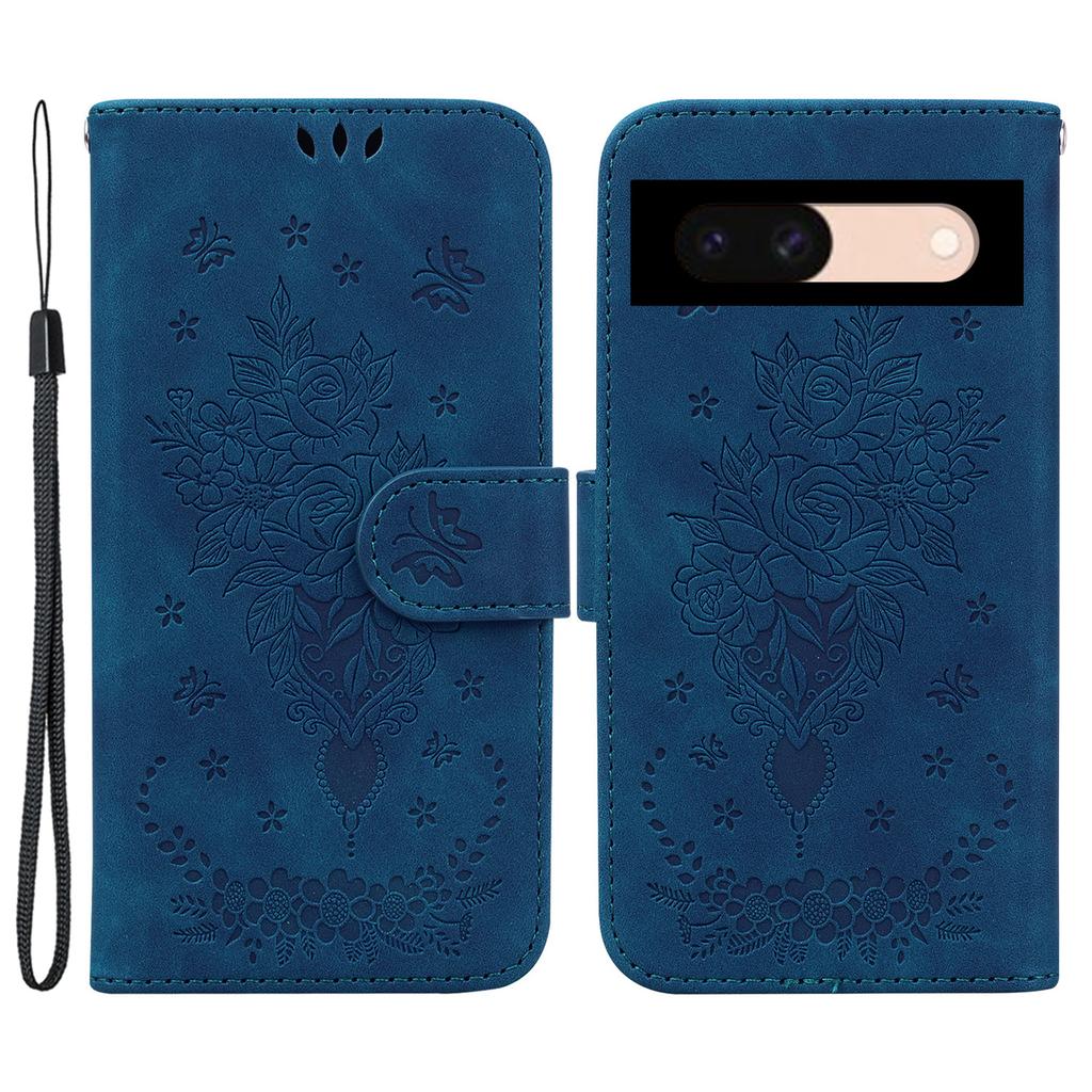 Etui na Google Pixel 8a PU Skóra+TPU Wytłaczane Etui na Telefon ze Wzorem Kwiatowym