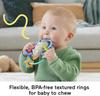 Fisher-Price Squeeze & Shake Chewy Sea Otter Baby Teething Toy Rattle for Ages 3 Months and Up (HJW12)