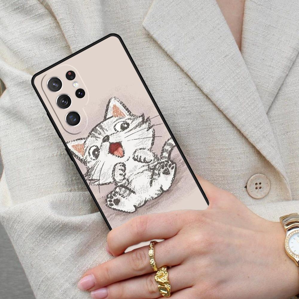 Cute American Shorthair Kitten Cell Phone Case for Samsung Galaxy S26 Ultra S25 S24 S23 S22 S21 S20 Note10 Cover