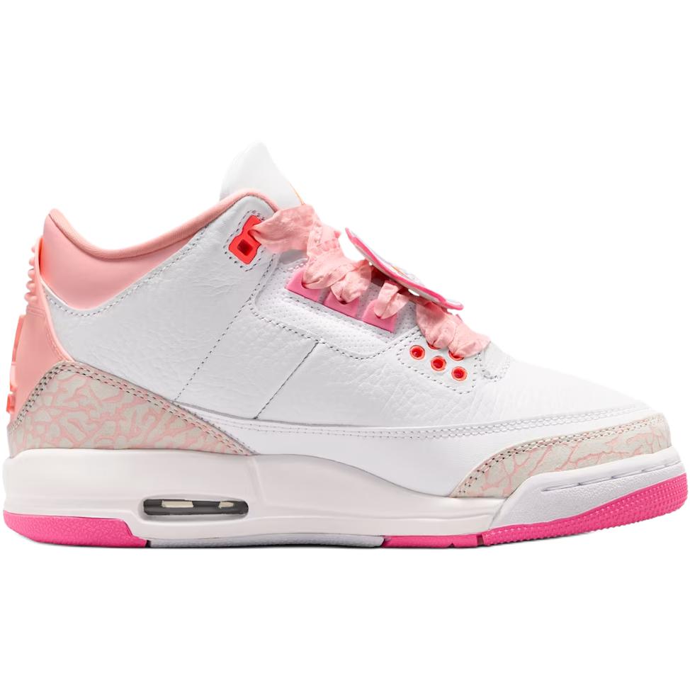 Air Jordan 3 Retro GS Wiosenne Kwiaty Trampki Dziecięce Różowy Perłowy-Różowy Hiper-Pomarańczowy-Różowy-Kwiatowy Różowy-Świecący Jasny Turkusowy-Sail II0599-600