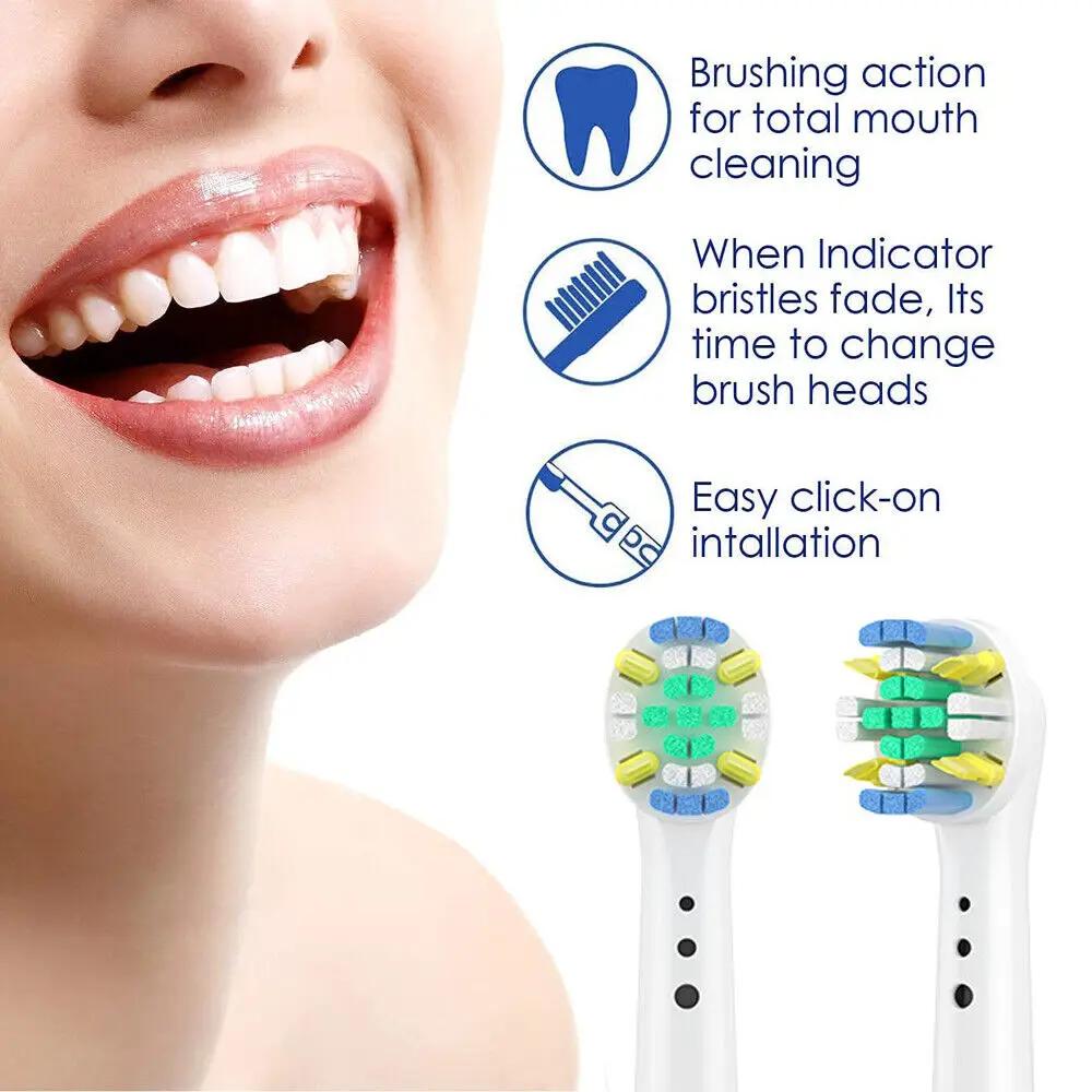 8/16Pcs Replacement Brush Heads for Oral B Electric Toothbrushes Floss Cross Action 3D Pro White Precision Standard Daily Clean